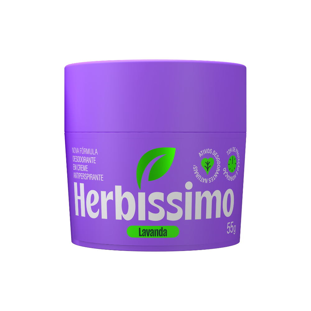 Desodorante Em Creme Antitranspirante Herbíssimo Lavanda 55g