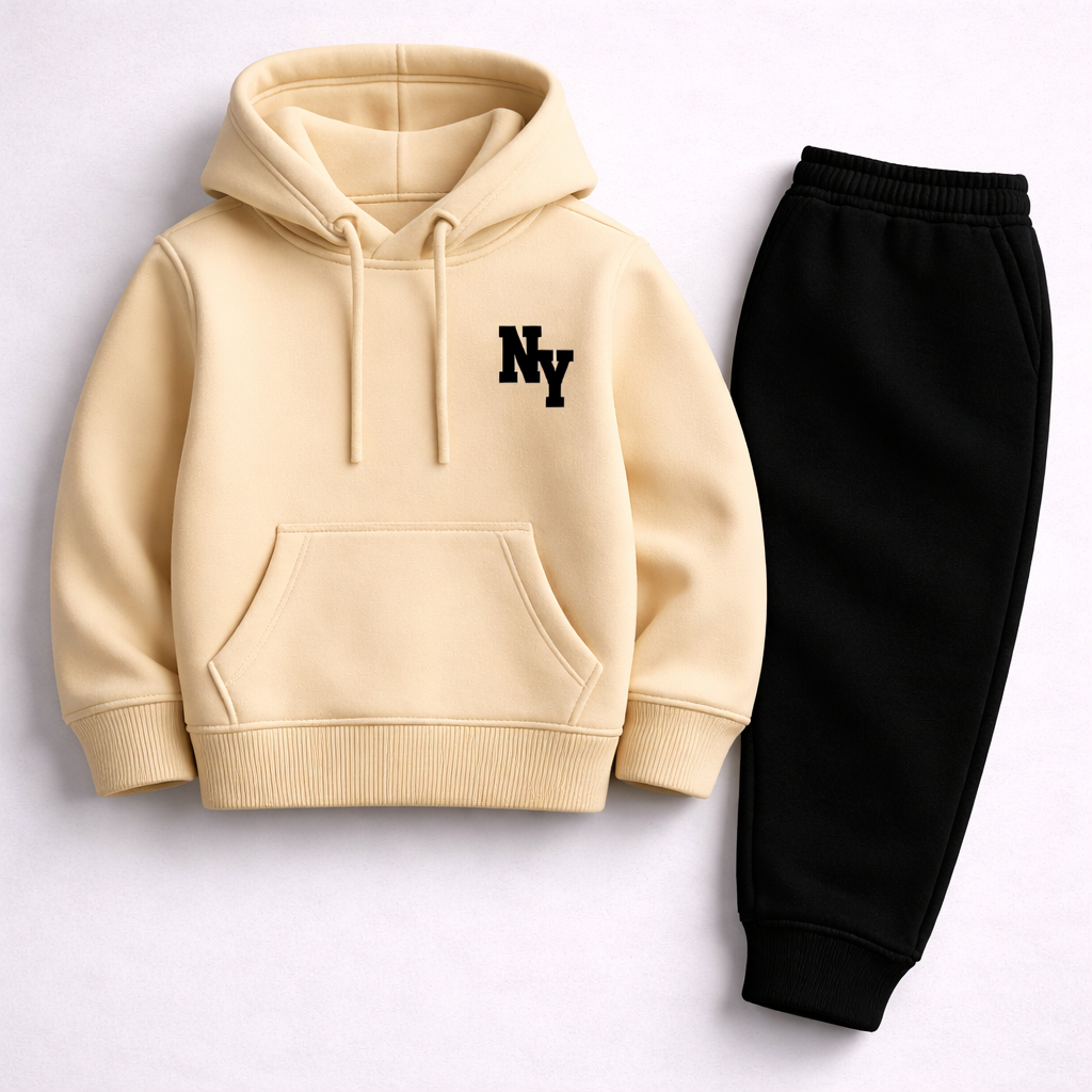 Conjuntinho Moletom Calça Infantil NY Varias Cores Canguru Premium