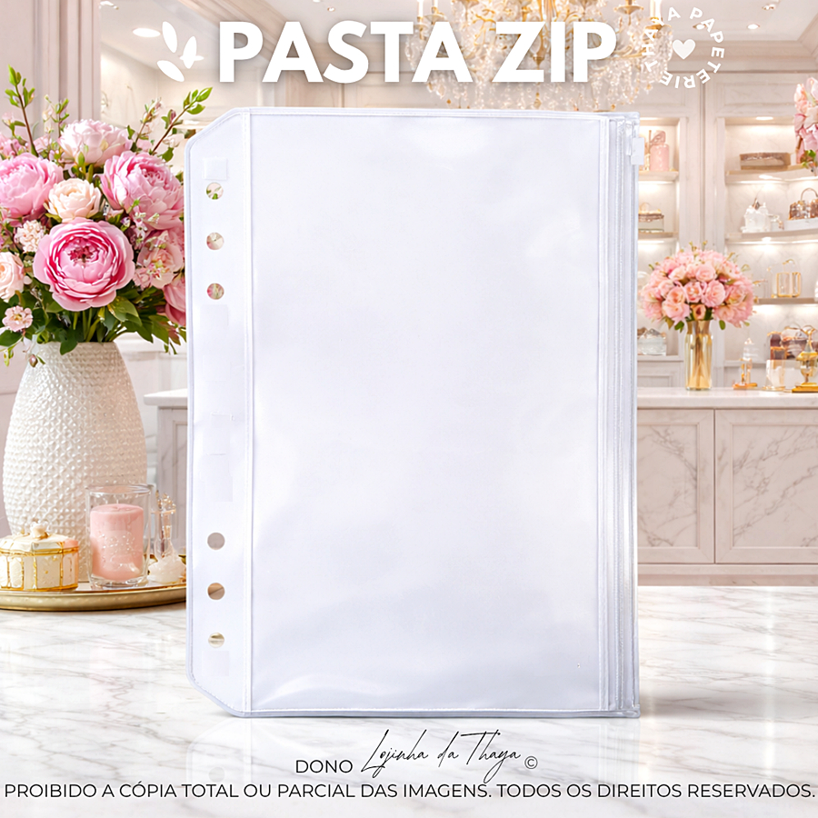 bolsa plástica zip para fichário e organização a7 a6 a5 a4