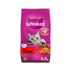 Ração Carne Gatos Adultos 2,7kg Whiskas