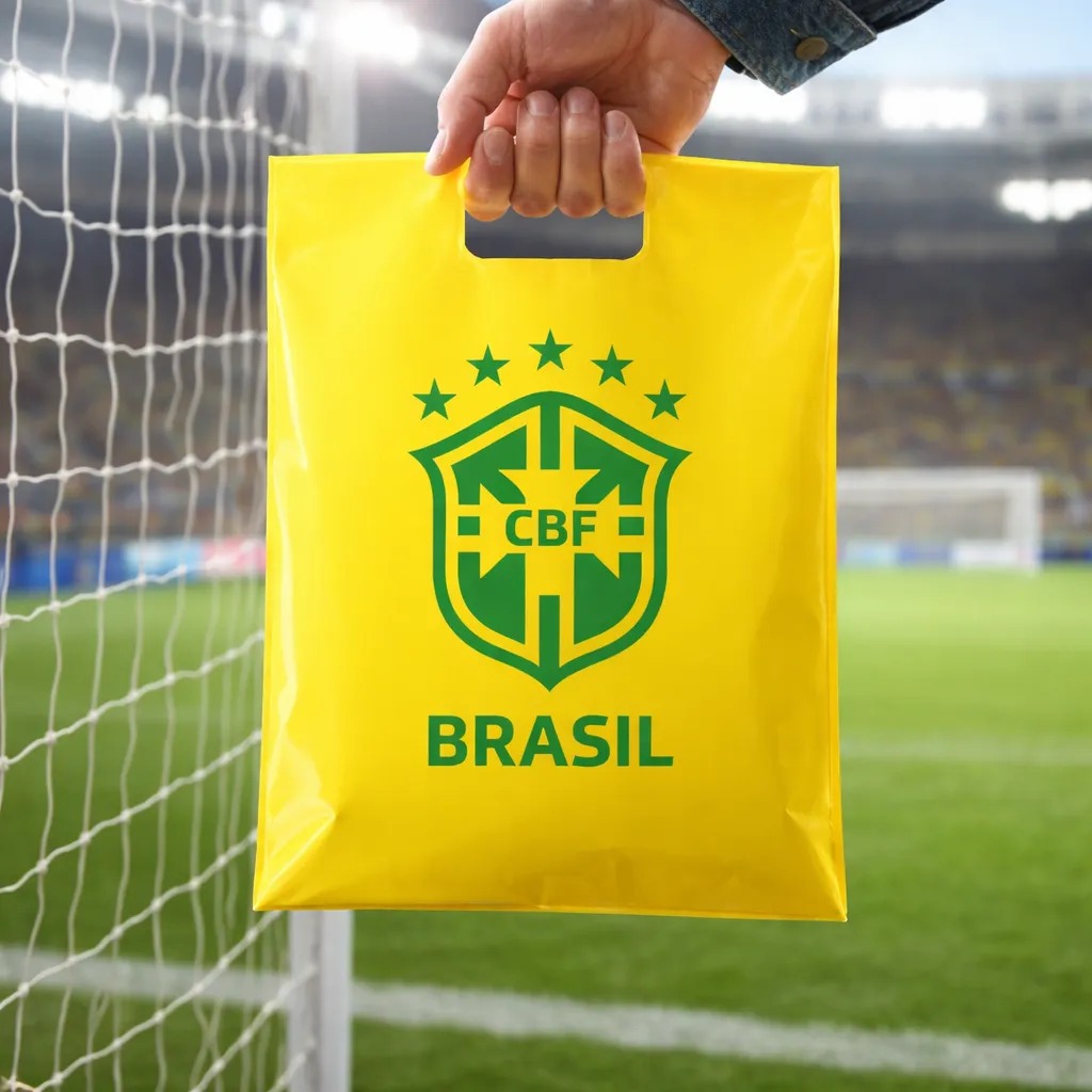 Sacola Temática do Brasil Seleção Brasileira para Copa do Mundo - TAM 30x40 cm