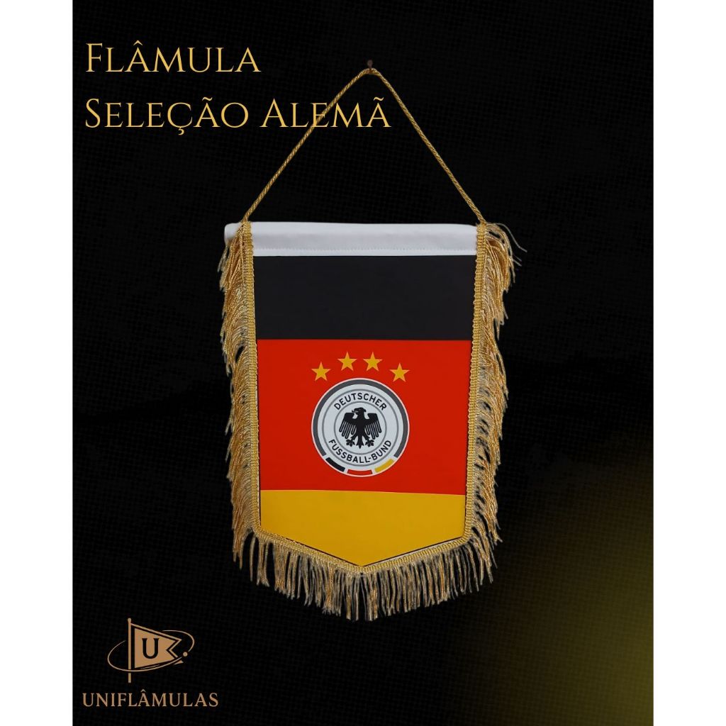 Flâmula Alemanha 20x30 cm | Seleção Alemã Futebol | Flâmula Copa do Mundo 2026 | Bandeira Alemanha Futebol