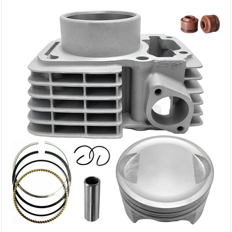 Kit Cilindro Retificado CG 150 + Pistão Metal Leve + Retentor Válvula