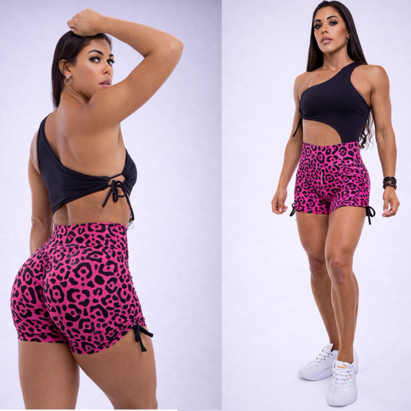 Detalhes do Macaquinho Short Fitness Academia Empina Bumbum