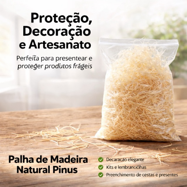1kg/500g de palha de madeira natural pinus decoração de cesta e enfeite rústico