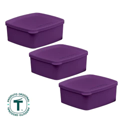 Kit 3 Potes Herméticos Tupperware Jeitosinho Ametista 400ml