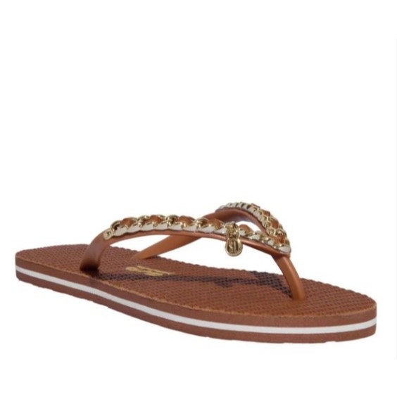 CHINELO FLIP FLOP SANTA LOLLA CANOA QUEBRADA MARROM TERRA ORIGINAL