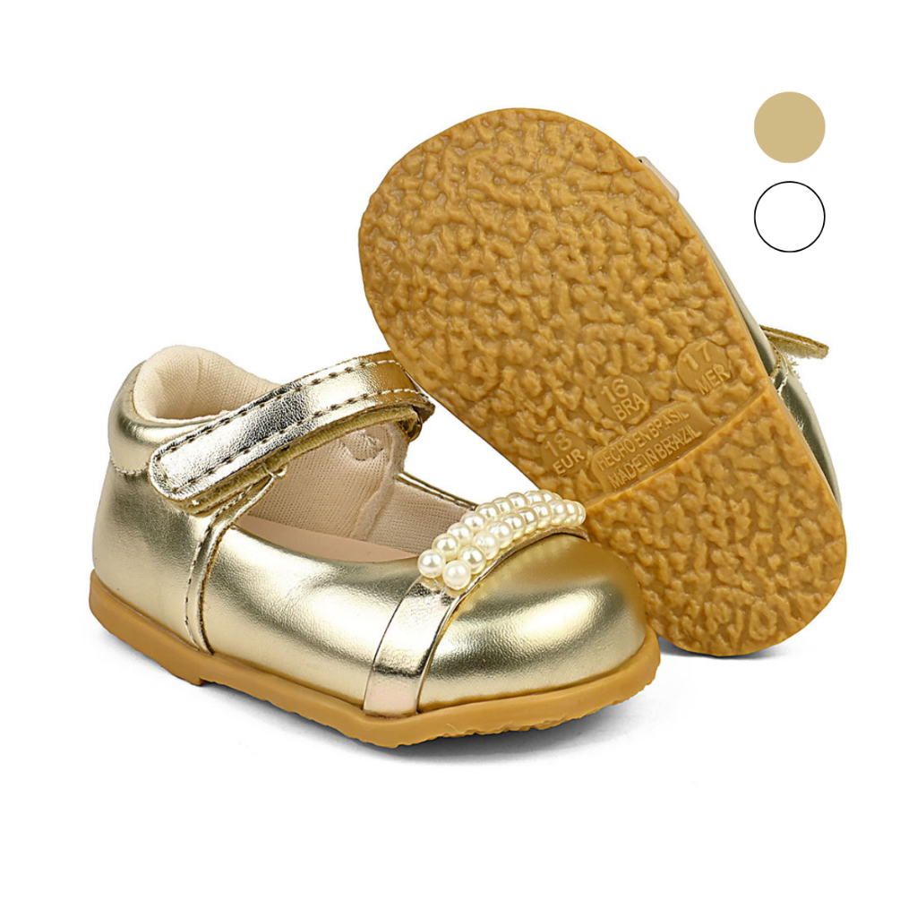 Sapatilha Bebê Infantil Pérolas Elegante Lulopé