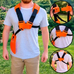 Cinto Duplo Almofadado para Roçadeira/Disco 80 Dentes /Lâmina Faca 2 e 3 Pontas Universal Carbon Fak