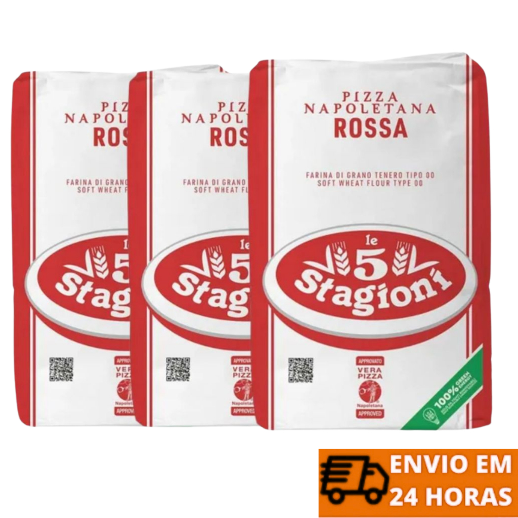 Kit Farinha De Trigo Italiana 00 Le 5 Stagioni Napoletana 3kg