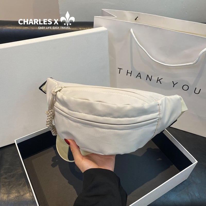 Bolsa transversal feminina leve CHARLES X, estilo japonês moderno - ideal para esportes e uso diário.