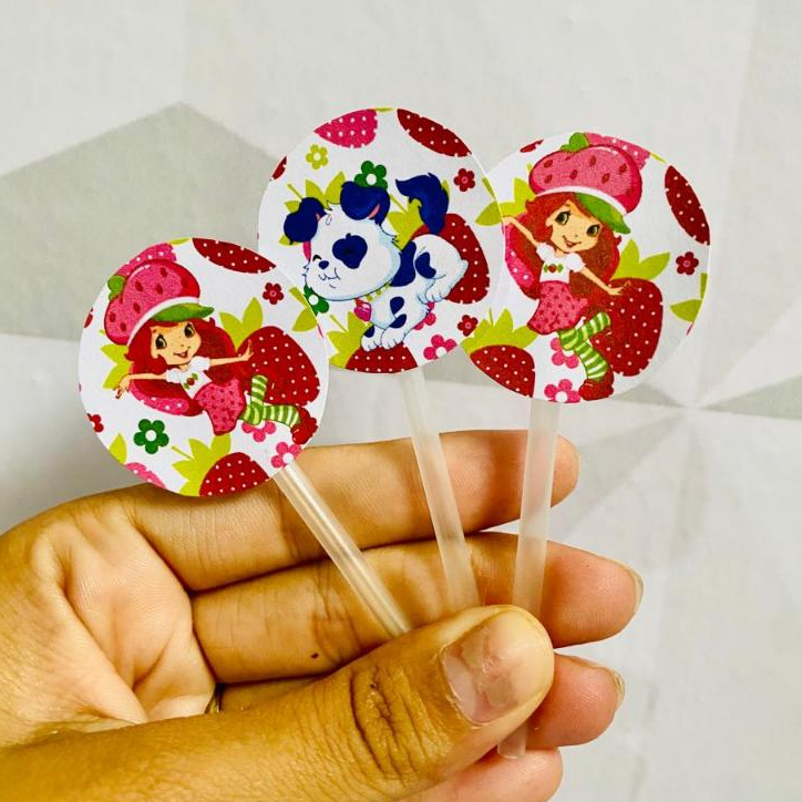Toppers de Doces Moranguinho | Lembrancinha Personalizada | Aniversario | Decoração de Festa