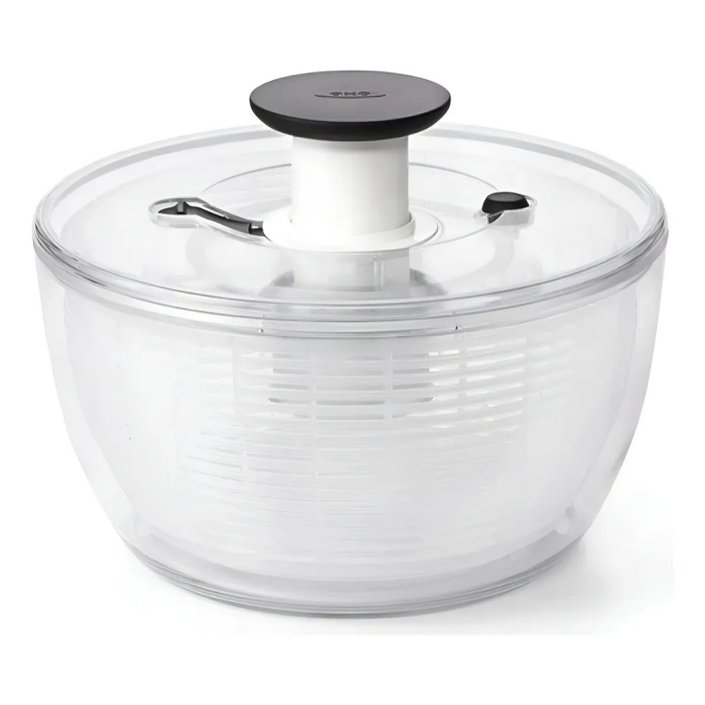 Lava e Seca Salada OXO  em Plástico | Centrífuga Manual com Dreno | Secador de Folhas, Verduras e Legumes