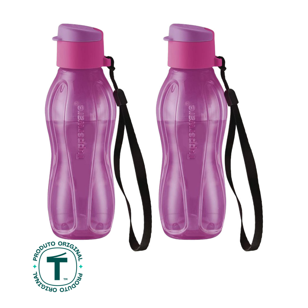 Kit com 2 Garrafas de Água Tupperware Eco Tupper Roxa 310ml