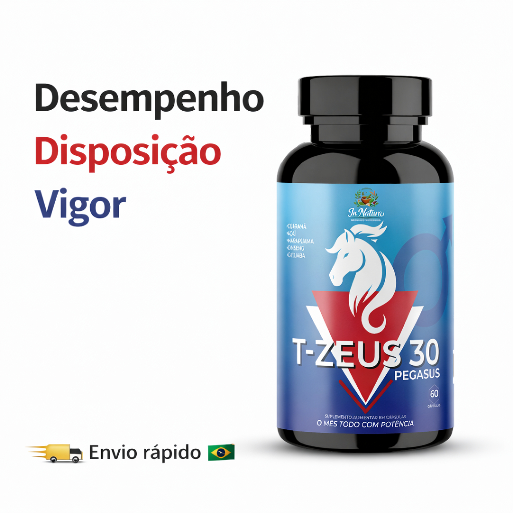 1 Pote T-Zeus Premium 60 Cápsulas - Suplemento Masculino | Selênio Vitamina a Zinco. Envio Imediato
