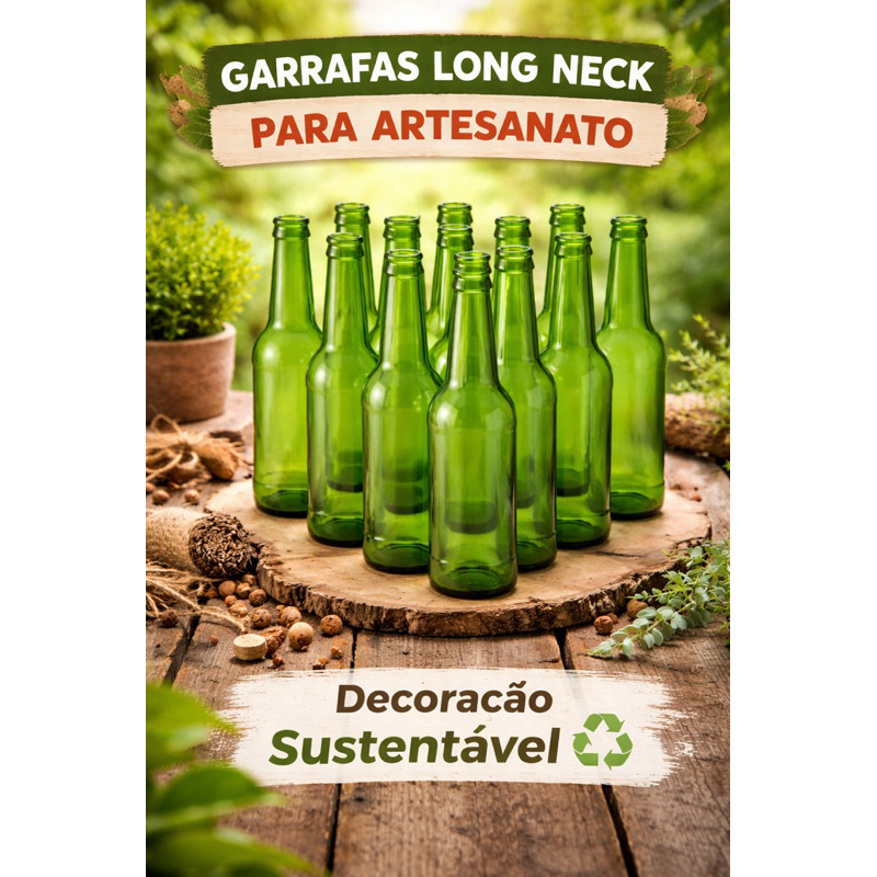kit decoração 40 garrafinhas vazias 330 ml para decoração