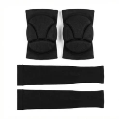 Kit Joelheira Para Vôlei Ou Futsal + Manguito Preto