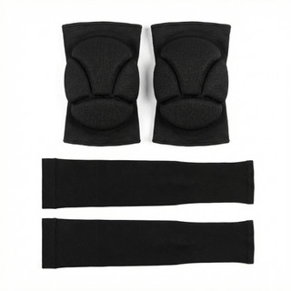 Kit Joelheira Para Vôlei Ou Futsal + Manguito Preto