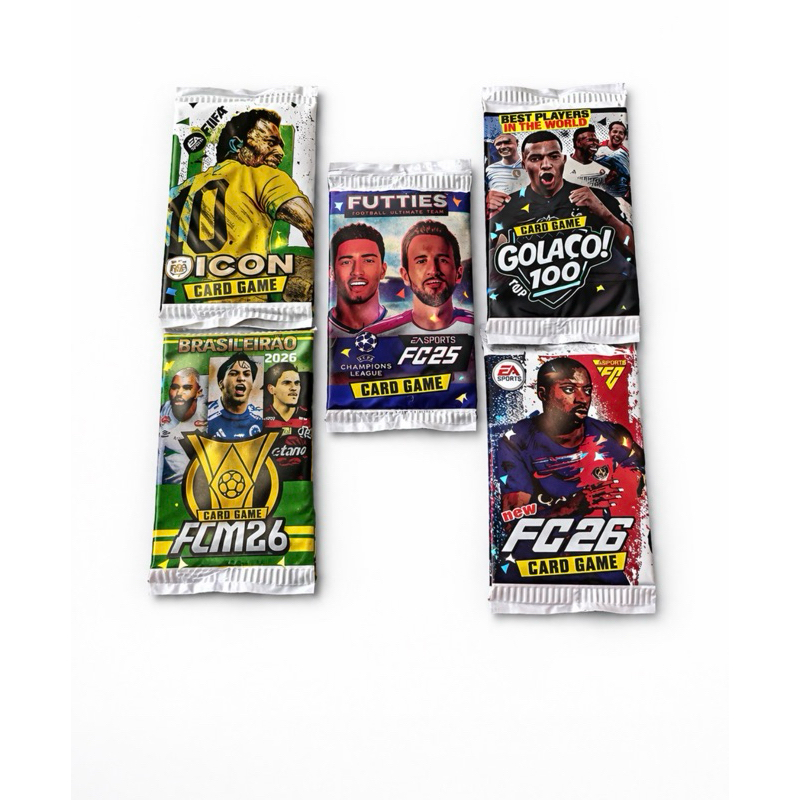 200 Card Figurinhas Com 50 Pacotinhos Variados Futebol Fc24 Champions League Brasileirão Eurocopa
