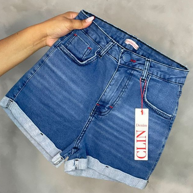 Shorts Jeans Feminino Cintura Alta
