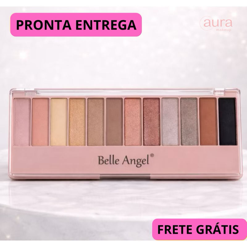 Paleta Belle Angel 12 Cores Nude | Matte + Cintilante | Alta Pigmentação | Esfumado Fácil | Pronta Entrega