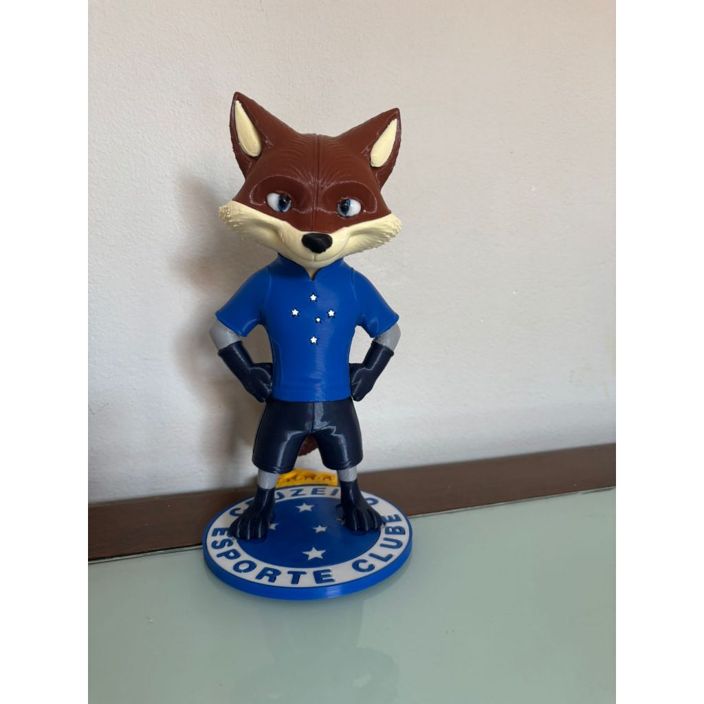 Raposão Cruzeiro 25cm Colecionável 3D Mascote Cabuloso Personalizado Decoração Torcedor Presente Exclusivo
