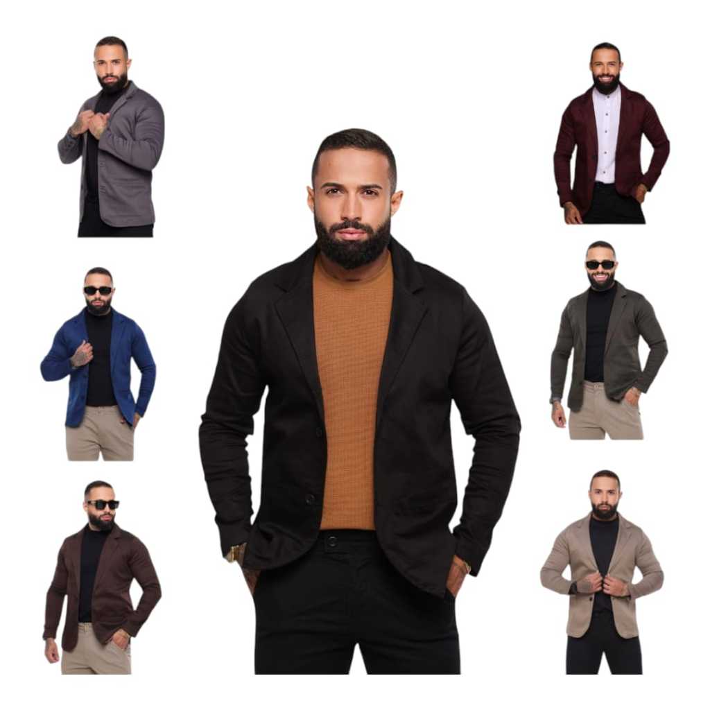 BLAZER MASCULINO SLIM VARIAS CORES ALPHA
