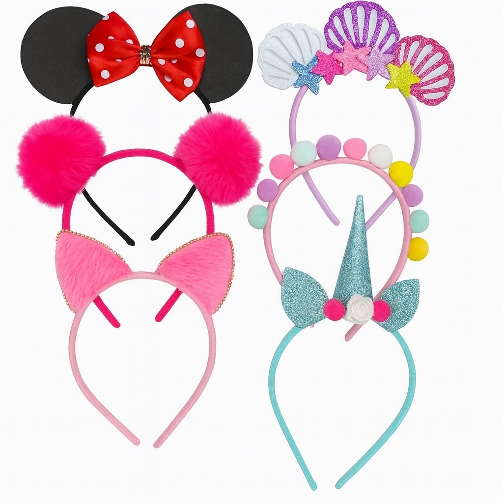Tiaras Kit 12 Unidades Infantil Com Diversos Personagens Mundo Rosa