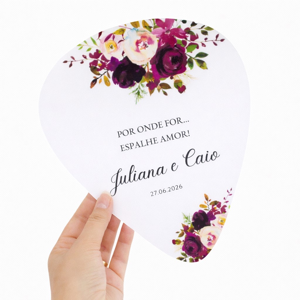 Leque casamento ventarola casamento personalizada casamento MARSALA