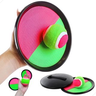 Kit Raquete Velcro Bola Brinquedo Raquete Frescobol Bateu Colou Peteca Tênis C/ Bolinha Bate Gruda