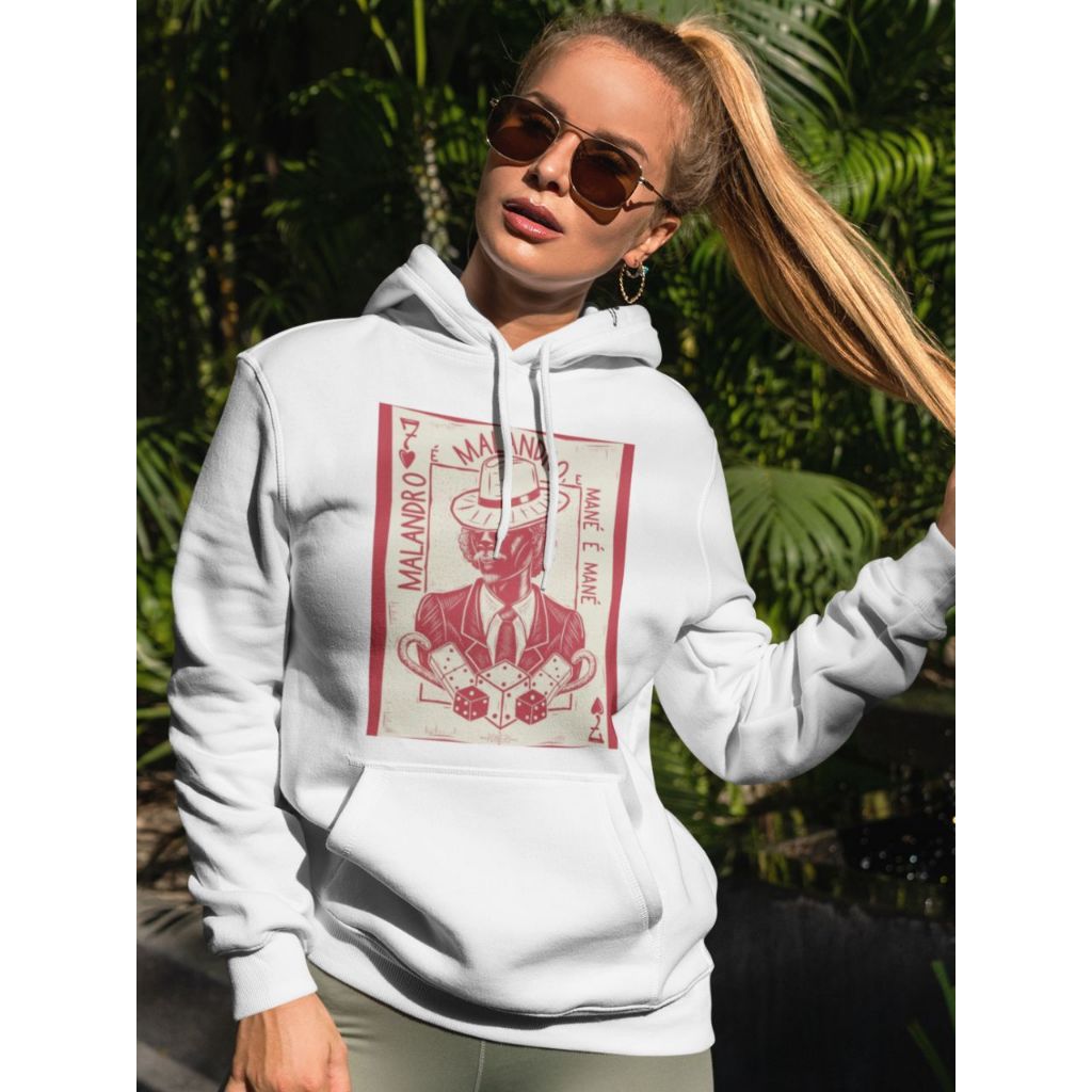 Blusa de Frio Moletom Axé Estampado Malandro é Malandro Mané é Mané Malandragem Sr Zé Pilintra Fé Religioso Moletons