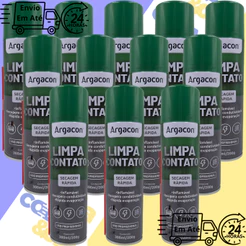 Kit 12 Limpa Contato Spray Argacon 300ml/180g Secagem Rápida