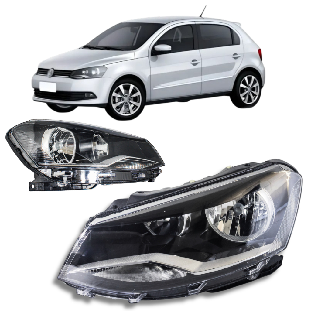 Farol Gol G6 / Voyage Foco Duplo - Máscara Negra 2013/14/15/16