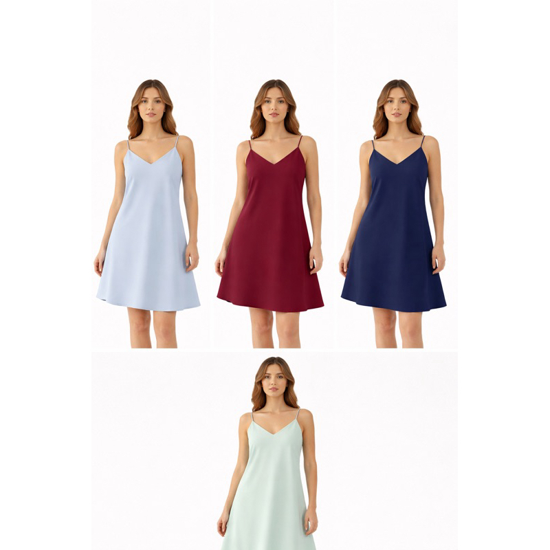 Vestido Midi Feminino Alcinha Soltinho Decote V Casual Leve Confortável Verão