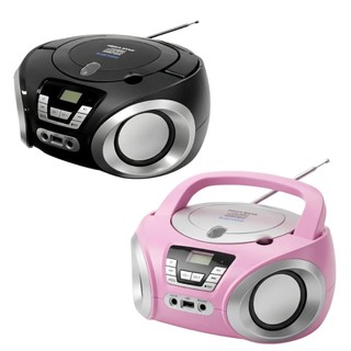 Rádio Portátil Toca Cd Bluetooth Usb Megastar Mp-1842 Preto ou Rosa Pendrive ENVIO IMEDIATO