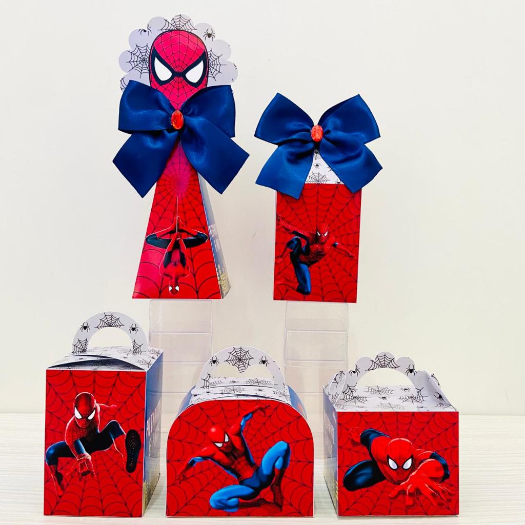 Kit Caixas Homem Aranha Personalizada / Kit Festa Homem Aranha / Lembrancinha de Festa / Aniversário Infantil