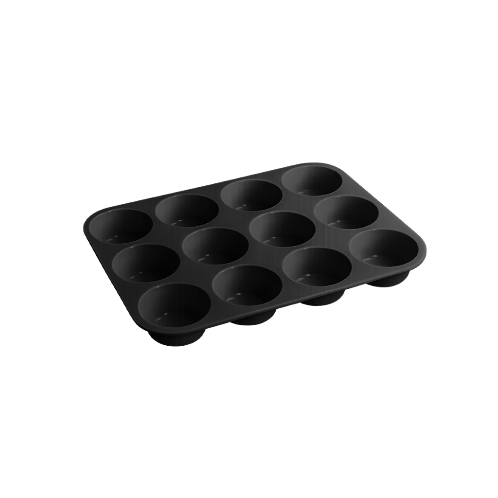 Forma Silicone 12 Cavidades Cupcake Empada Antiaderente Assadeira Bolo Mini Bolinho Pão Queijo