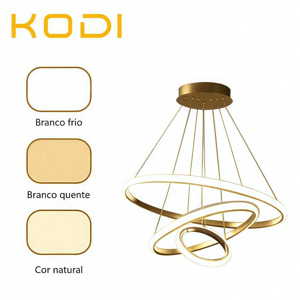 Lustre Moderno Nordico 3 Luzes Pendente para SalaCozinha Luminária Teto LED Decoração Contemporânea