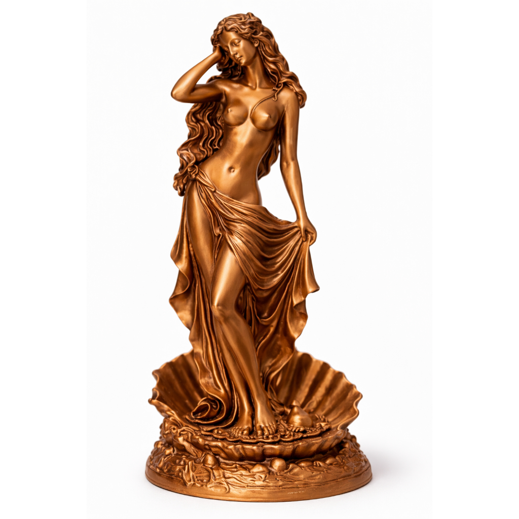 Afrodite – Escultura em Bronze Envelhecido 16cm | Obra Artesanal Exclusiva