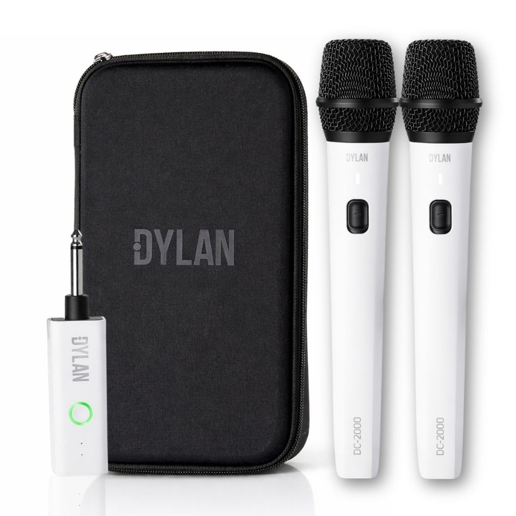 Microfone Sem Fio Duplo Dylan Dc2000 Receptor Plug and Play