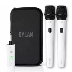 Microfone Sem Fio Duplo Dylan Dc2000 Receptor Plug and Play