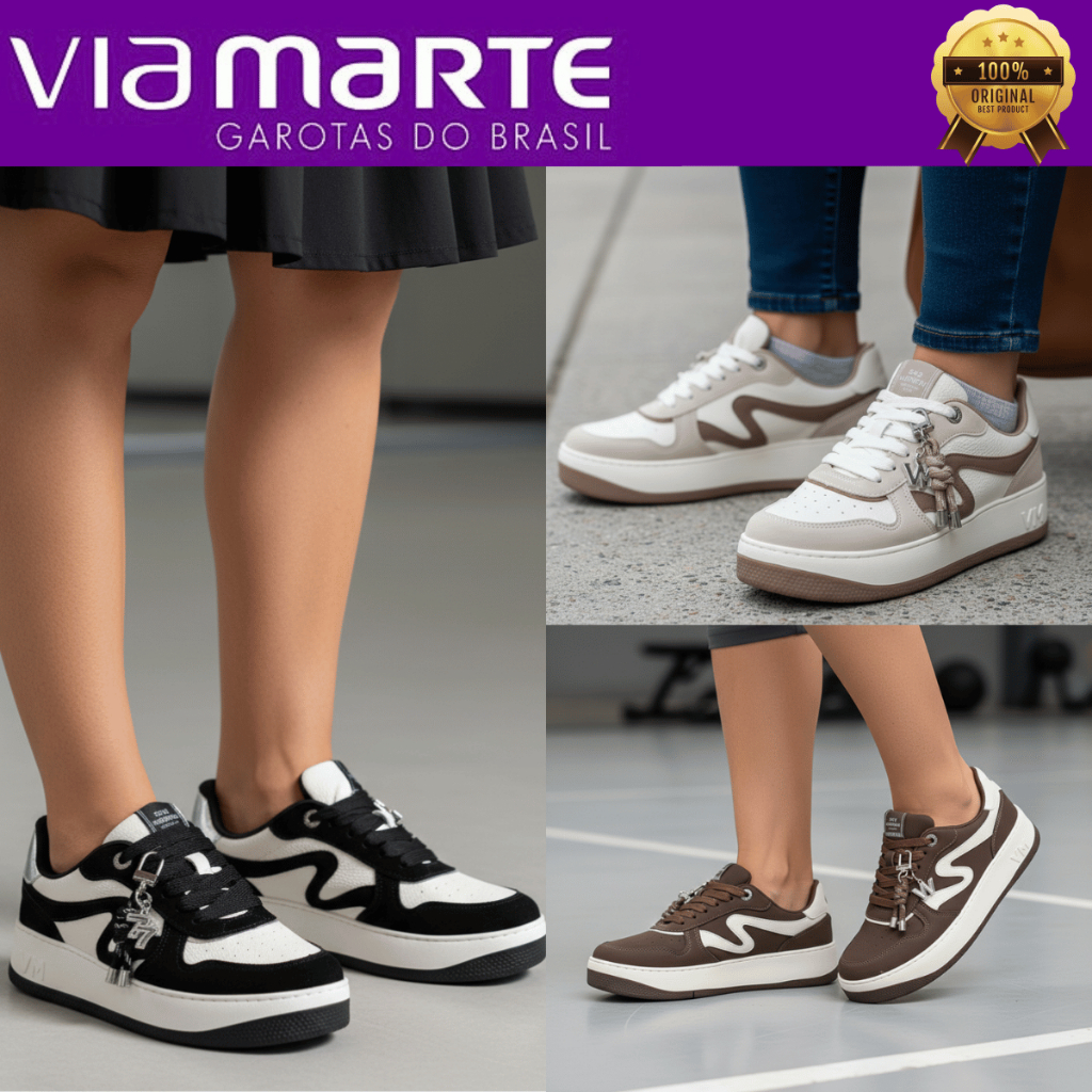 Tênis Feminino Via Marte Casual Moderno Urbano Nobuck Pingente Sneaker Confortável Original