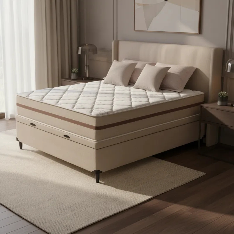 Cama Box Baú com Colchão de Molas Ensacadas Classic Molas Pocket Casal 138cm