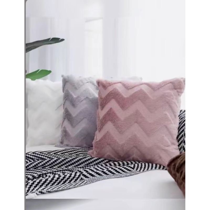 Capa de almofada zig zag com ziper