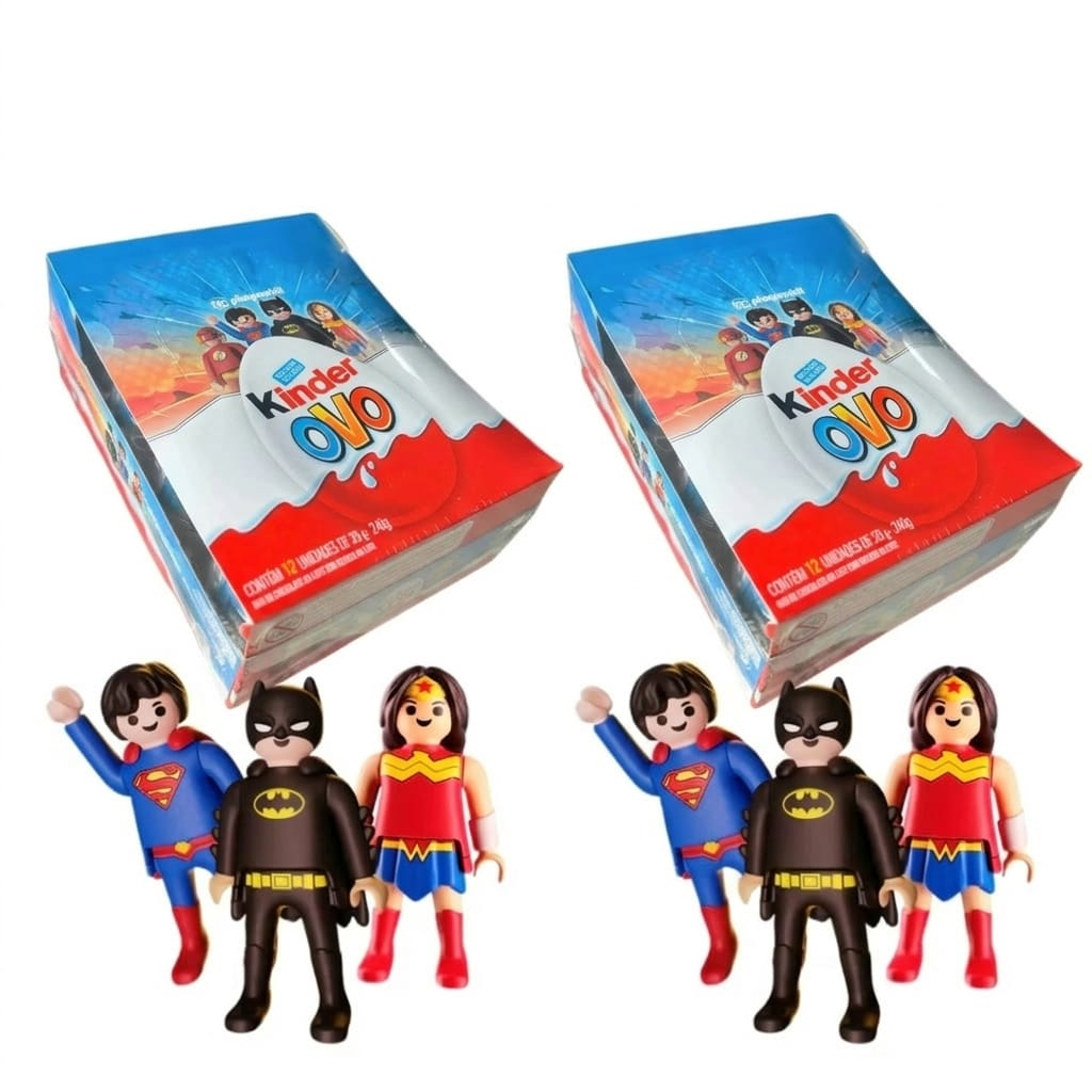 KIT Kinder Ovo Personagens DC - Com 24 Unidades Ferrero - Lançamento
