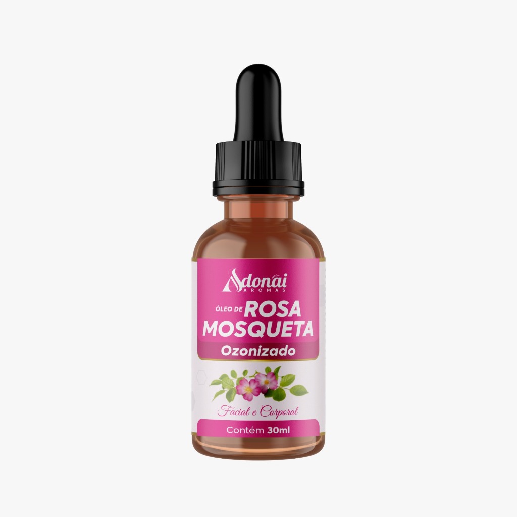 Óleo Vegetal Rosa Mosqueta Ozonizado 30ml Previne Celulite Estrias e Clareador Óleo para Corpo Adonai