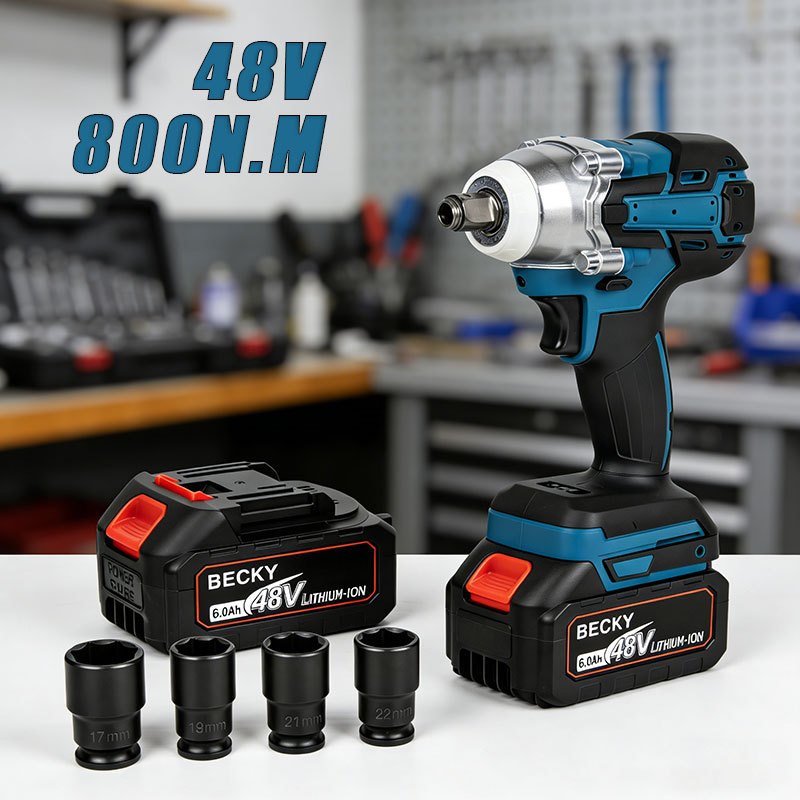 Chave de Impacto 1/2" 48V Inclui 2 Baterias Carregador Bivolt