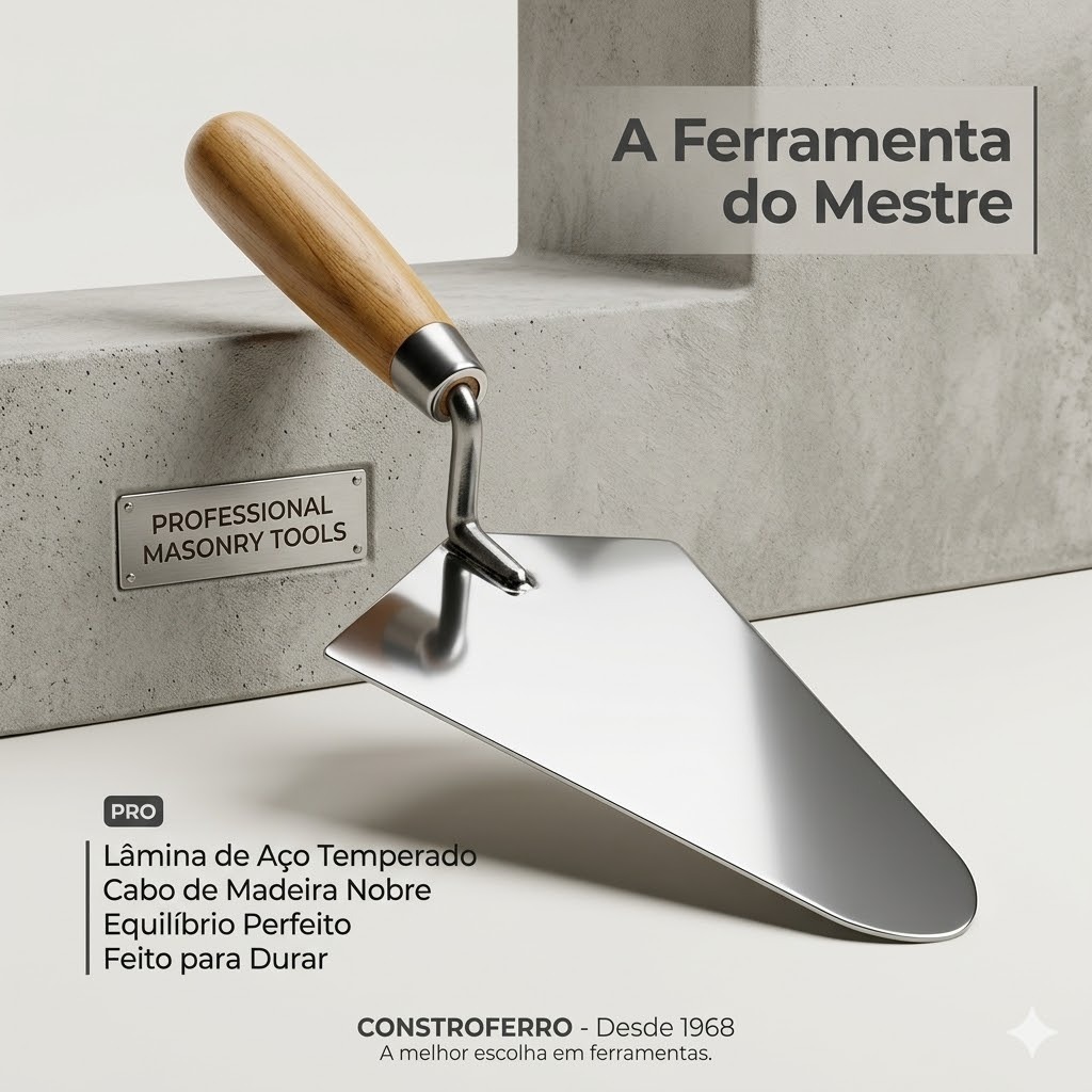 Colher Pedreiro Hammer Retangular 10 Massa Reboco Chapisco