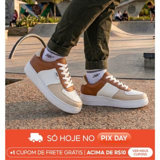 Tênis Branco Feminino Premium Original JNR Feminino e masculino - Conforto original Relampago