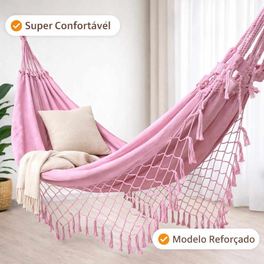 Rede de Descanso Dormir Casal Luxo Confortável Algodão Reforçada Decorativa